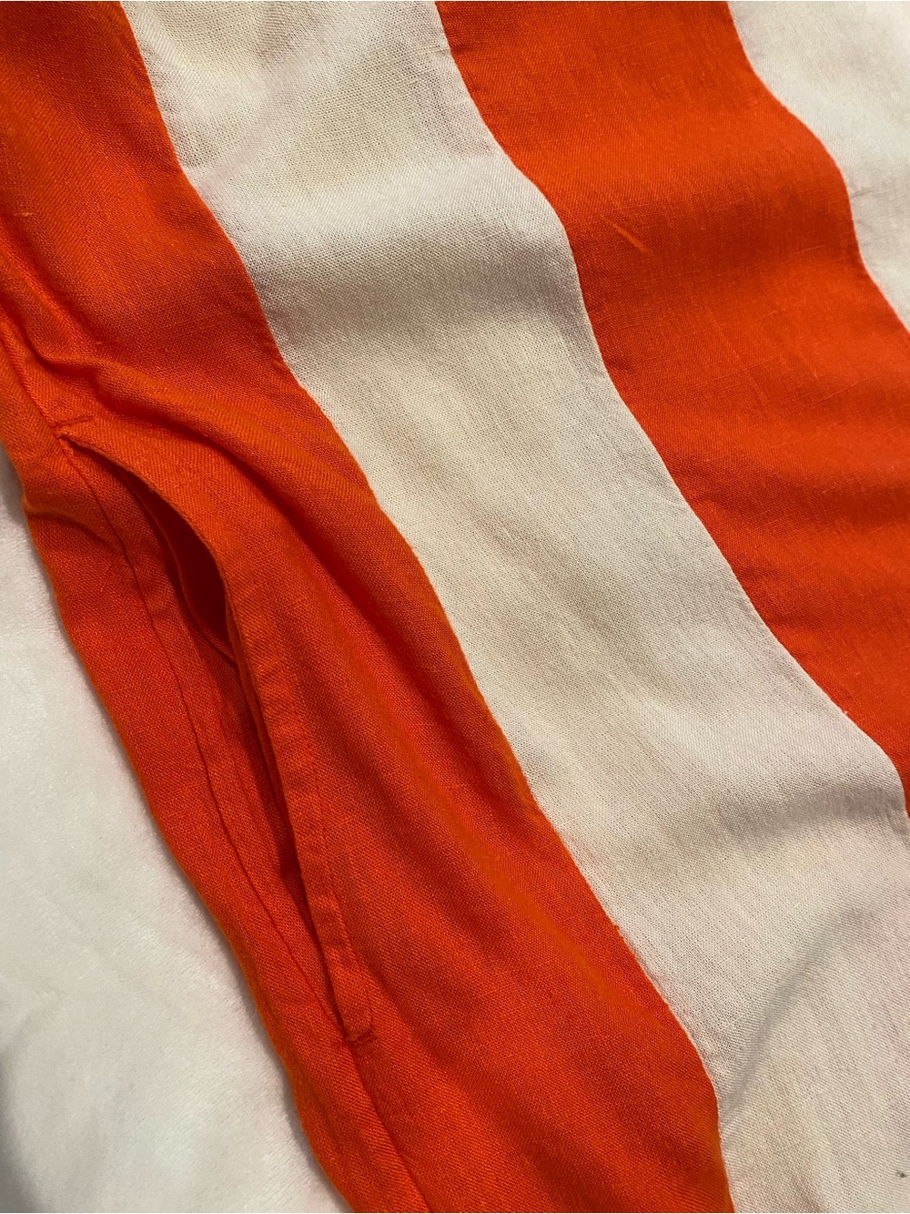 Free People Orange and Cream Striped Jumpsuit - Picture 2 of 4